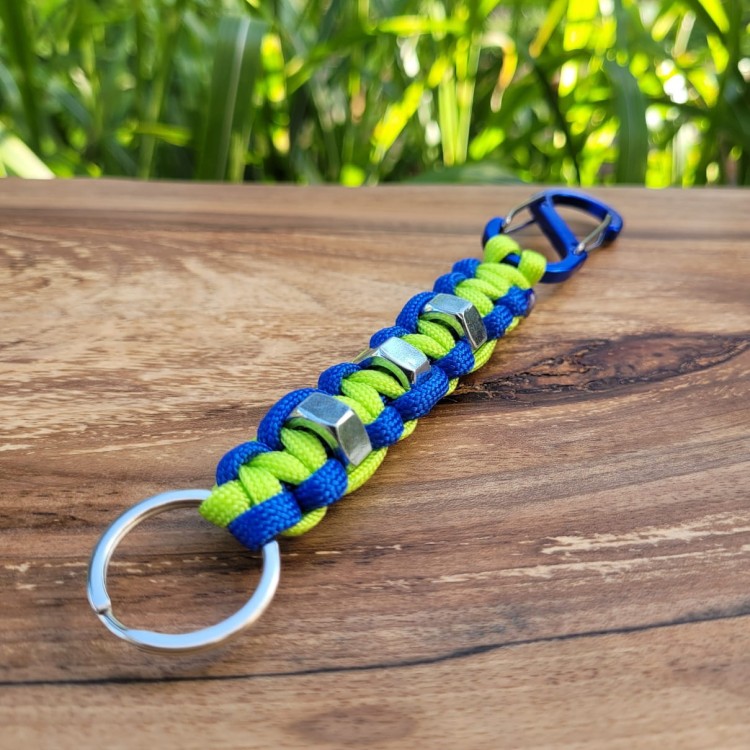 Brelok z paracordu Fluo green - Blue_180332.jpg