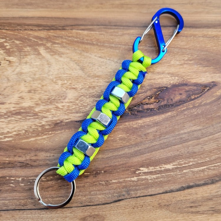 Brelok z paracordu Fluo green - Blue_180341.jpg