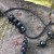 Regulowane wiązanie makrama shamballa z kulkami z czarnego obsydianu