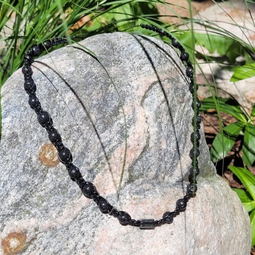 Naszyjnik meski Shamballa z labradorytem i lawa od TEJE.ART