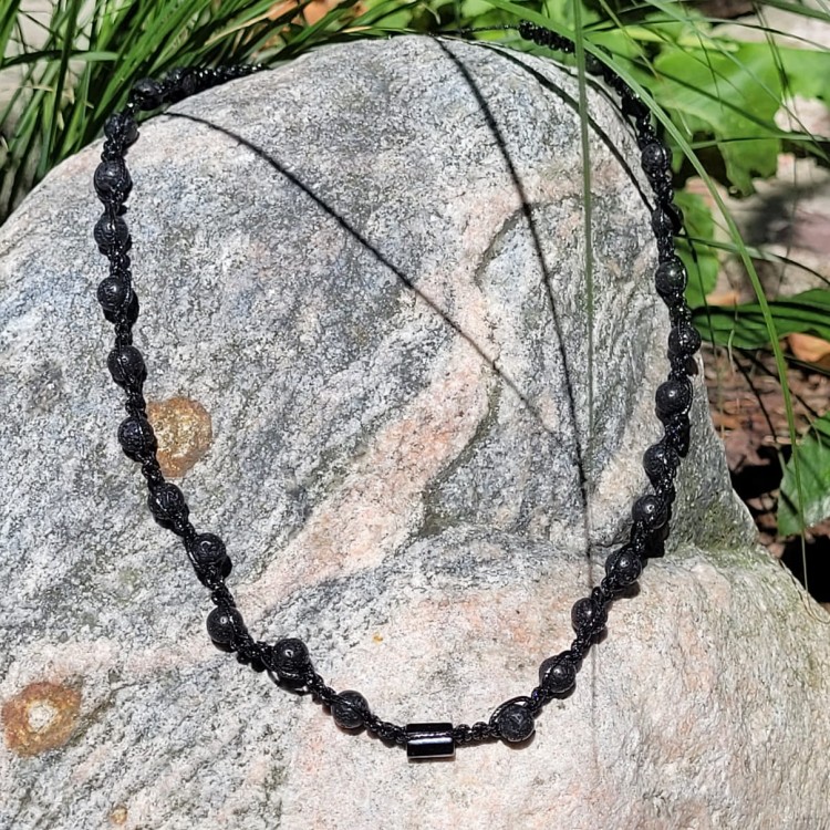Naszyjnik meski Shamballa z czarnym turmalinem i lawa od TEJE.ART